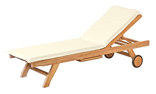 Liegenauflage Auflage für Sonnenliege altweiß Creme beige Premium Made in Germany von Kai Wiechmann