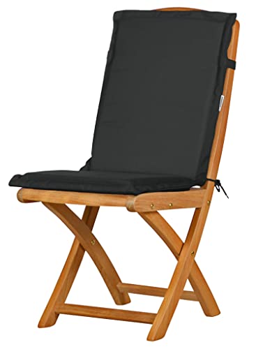 Auflage für Gartenstuhl mit Rücken anthrazit grau dunkelgrau lichtecht Made in Germany von Kai Wiechmann