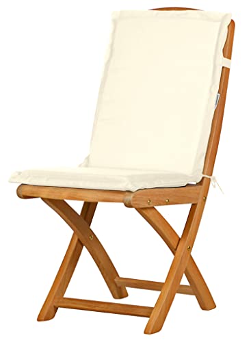 Auflage für Gartenstuhl mit Rücken altweiß Creme beige dralon waschbar Made in Germany von Kai Wiechmann