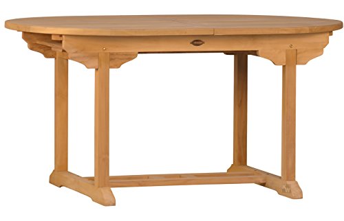 Kai Wiechmann Gartentisch Teak ausziehbar ovaler Tisch Garten Terrasse Massivholz Ausziehtisch 150 x 100 cm Premium wetterfest von Kai Wiechmann