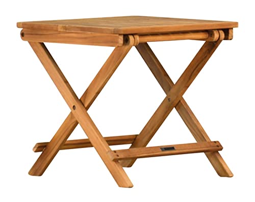 Kai Wiechmann Teak Beistelltisch Balkontisch Gartentisch Beistelltisch Holz Klapptisch Blumenhocker Holz 50 x 50 cm klappbar handlich wetterfest von Kai Wiechmann