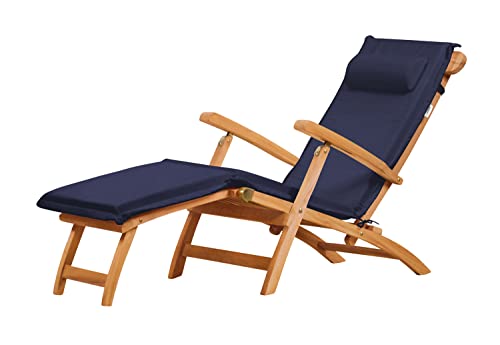 Kai Wiechmann Deckchair Auflage mit Nackenkissen im Set blau für Gartenliege Hochlehner von Kai Wiechmann