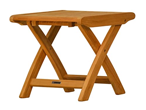 Kai Wiechmann Fuß-Hocker Pisa Teak-Holz Garten 47 x 49 cm klappbar auch als Beistelltisch von Kai Wiechmann