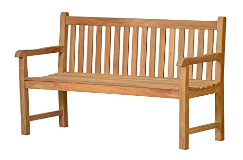 Kai Wiechmann Gartenbank Teak 2-Sitzer 130 cm Holzmöbel Garten Holzbank für Terrasse Garten Balkon unbehandelt massiv wetterfest Premium Teakbank Sitzbank von Kai Wiechmann