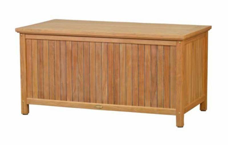 Kai Wiechmann Auflagenbox Massive Premium Teak Kissentruhe 136 x 73 cm als exklusive Gartentruhe, nachhaltige und unbehandelte Teak Kissenbox von Kai Wiechmann