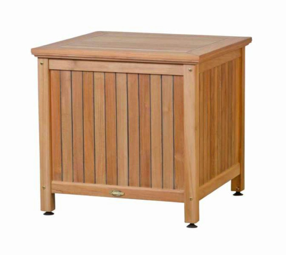 Kai Wiechmann Auflagenbox Massive Premium Teak Kissentruhe 72 x 72 cm als exklusive Gartentruhe, nachhaltige und unbehandelte Teak Kissenbox von Kai Wiechmann