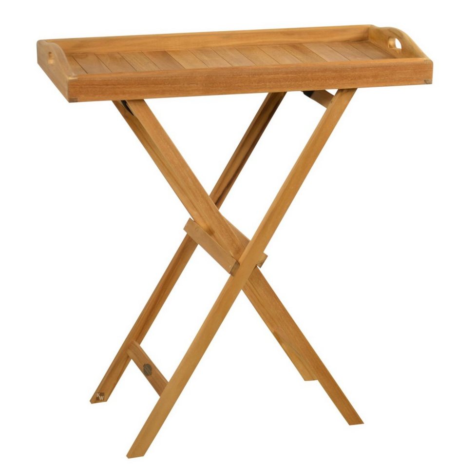 Kai Wiechmann Beistelltisch Edler Teak Serviertisch 70 x 38 cm als wetterfester Tabletttisch, hochwertiger Falttisch mit abnehmbarem Tablett von Kai Wiechmann