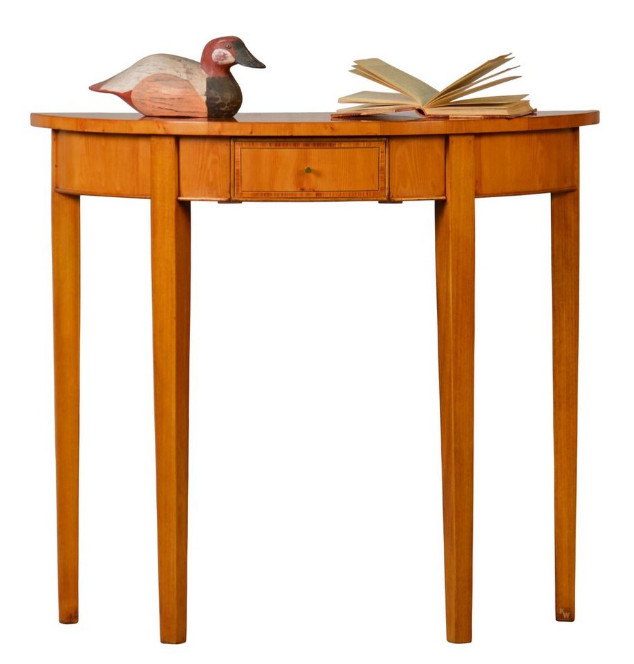Kai Wiechmann Beistelltisch Halbmondkonsole Eibe, Konsole halbrund, Beistelltisch, Wandkonsole, edles Furnierholz, stilvoll, hochwertig, made in England Kai Wiechmann Beistelltisch Halbmondkonsole Eibe, Konsole halbrund, Beistelltisch, Wandkonsole, edles Furnierholz, stilvoll, hochwertig, made in England von Kai Wiechmann