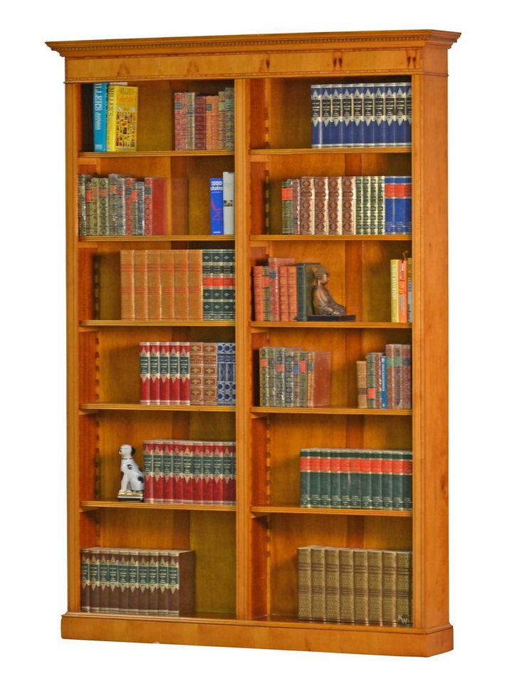 Kai Wiechmann Bücherregal hochwertiger Schrank Eibe im englischen Stil, edles Bücherbord 150 cm, in verschiedenen Tiefen, gefertigt in in einer Meisterwerkstatt von Kai Wiechmann
