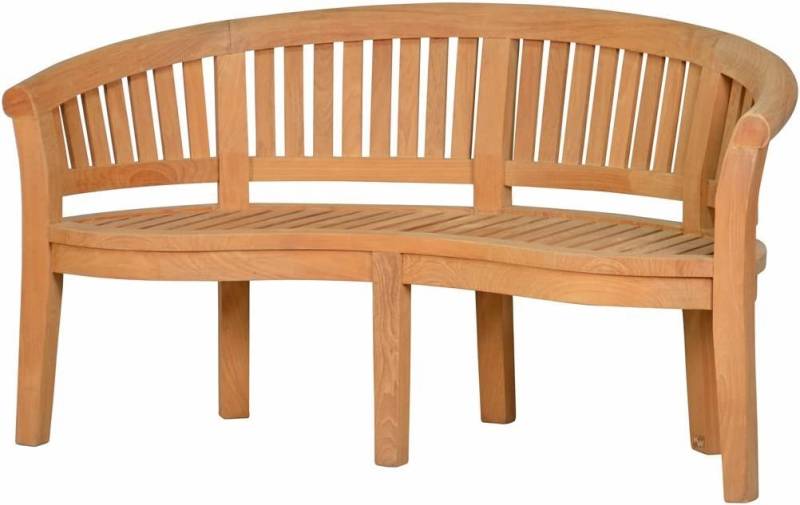 Kai Wiechmann Gartenbank Teak Bananenbank 160 cm als exklusive Sitzbank in geschwungener Form, nachhaltige und unbehandelte Teak Nierenbank von Kai Wiechmann