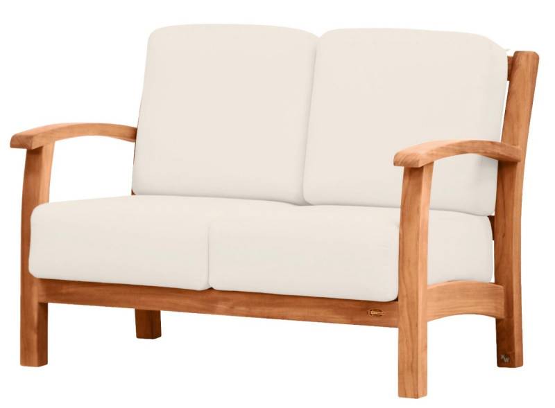 Kai Wiechmann Gartenbank Massives Premium Teak Lounge Sofa 2-Sitzer als exklusives Gartensofa, edles Teak Gartenlounge-Sofa inkl. Sitzkissen von Kai Wiechmann