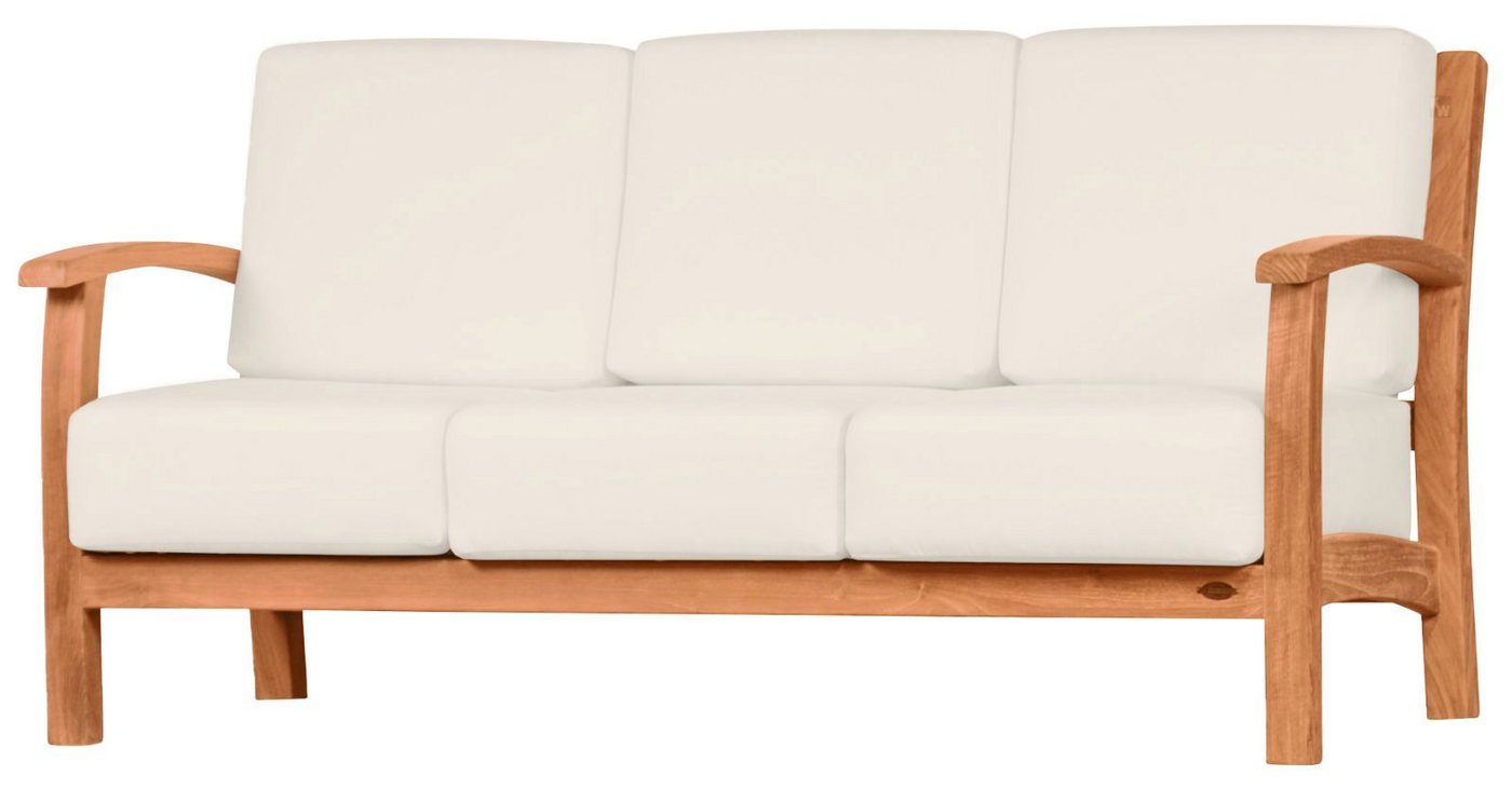 Kai Wiechmann Gartenbank Massives Premium Teak Lounge Sofa 3-Sitzer als exklusives Gartensofa, edles Teak Gartenlounge-Sofa inkl. Sitzkissen von Kai Wiechmann