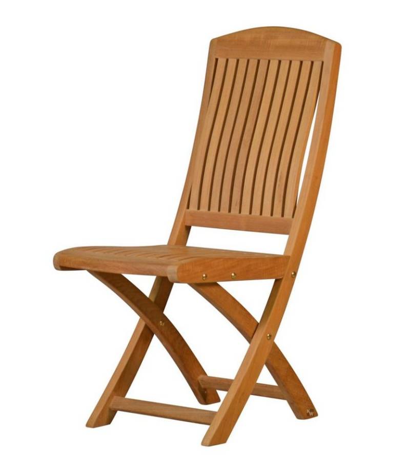 Kai Wiechmann Gartenstuhl Premium Teak Klappstuhl ohne Armlehnen, wetterfester Gartenklappstuhl, hochwertiger Teak Balkonstuhl, ergonomische Form von Kai Wiechmann