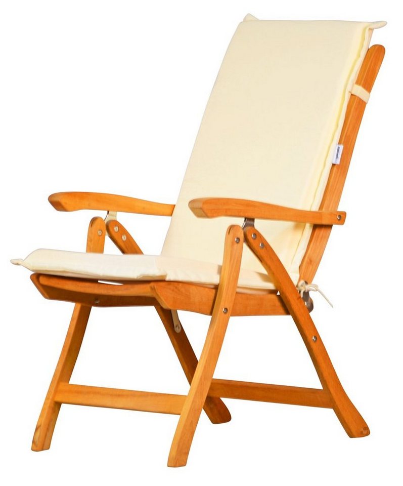 Kai Wiechmann Gartenstuhl Set Teak Hochlehner Pisa mit Auflage premium, massives Teakholz, robust, pflegeleicht und langlebig von Kai Wiechmann