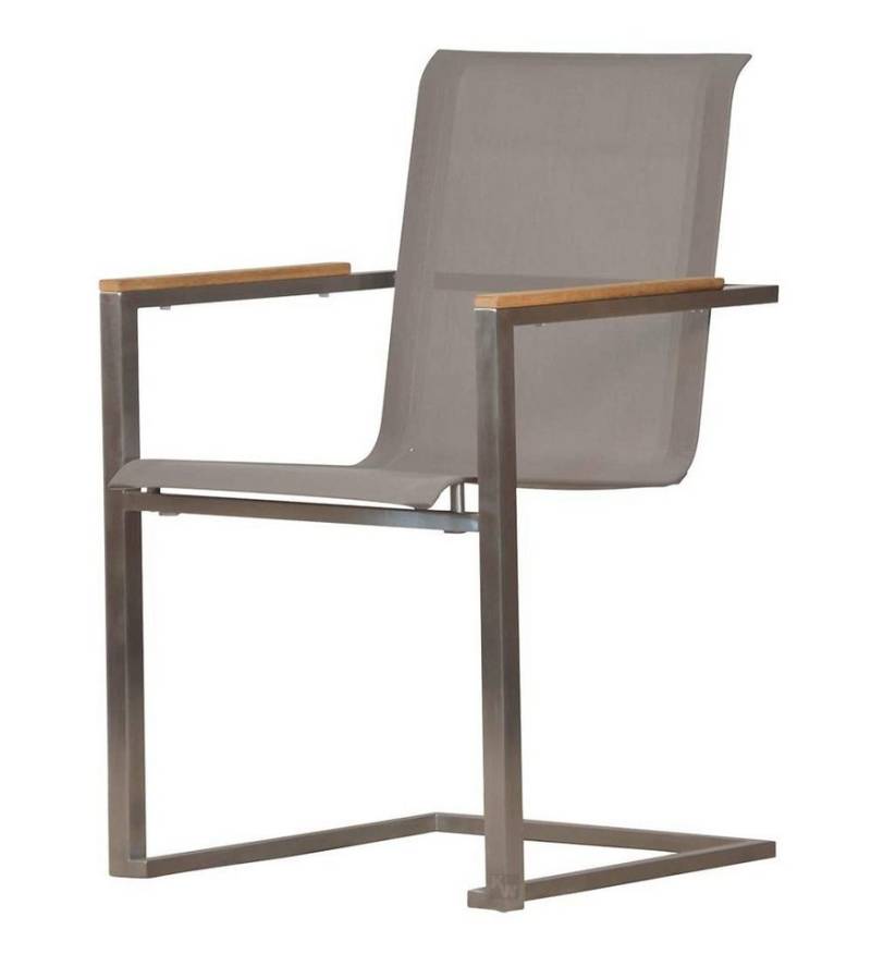 Kai Wiechmann Gartenstuhl Teak Edelstahl Freischwinger, moderner Edelstahl Stapelsessel, rostfreier und langlebiger Edelstahl Outdoor Stuhl Kai Wiechmann Gartenstuhl Teak Edelstahl Freischwinger, moderner Edelstahl Stapelsessel, rostfreier und langlebiger Edelstahl Outdoor Stuhl von Kai Wiechmann