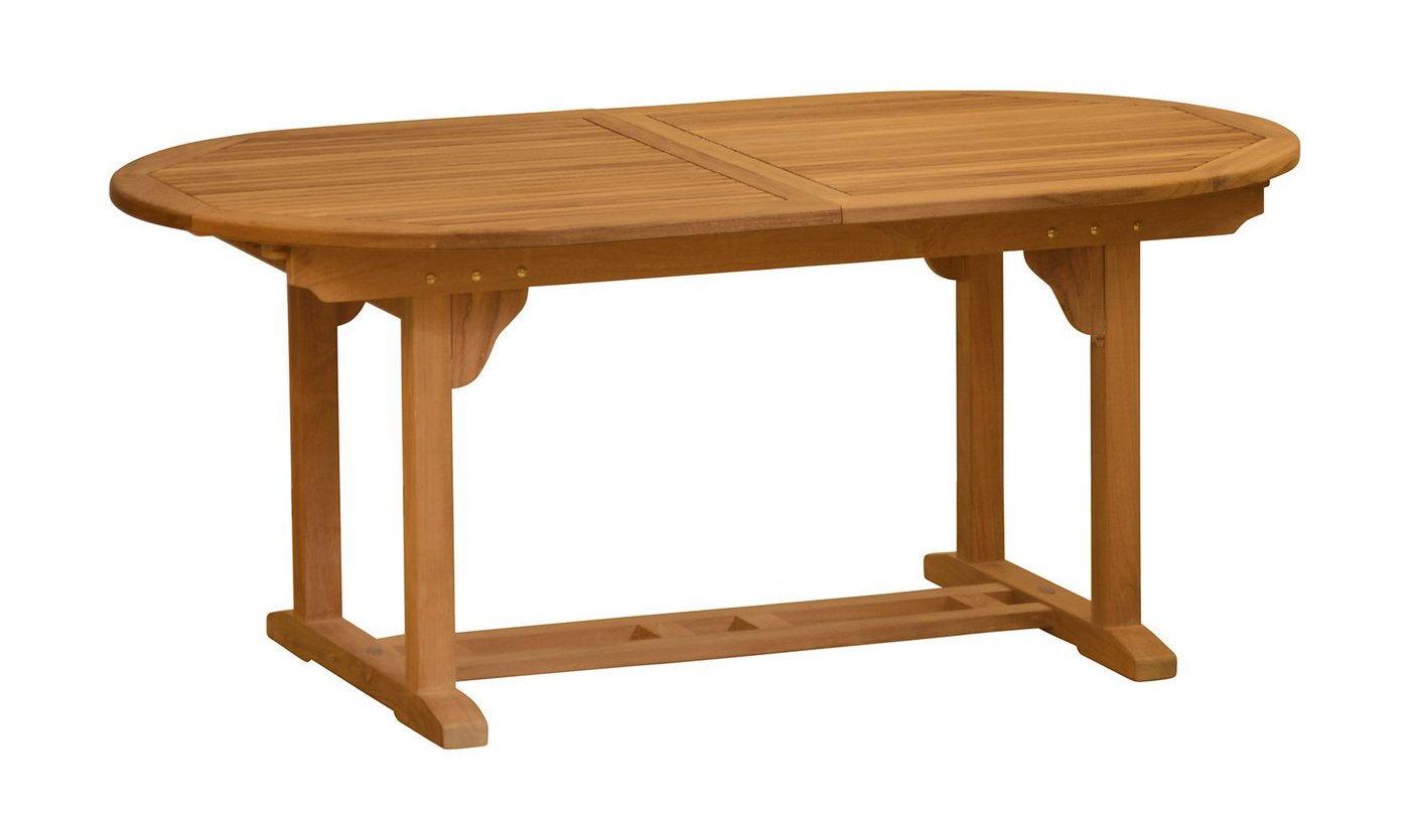 Kai Wiechmann Gartentisch Premium Teak Ausziehtisch oval als klassischer Holztisch aus Teak, ausziehbarer und unbehandelter Teaktisch oval von Kai Wiechmann