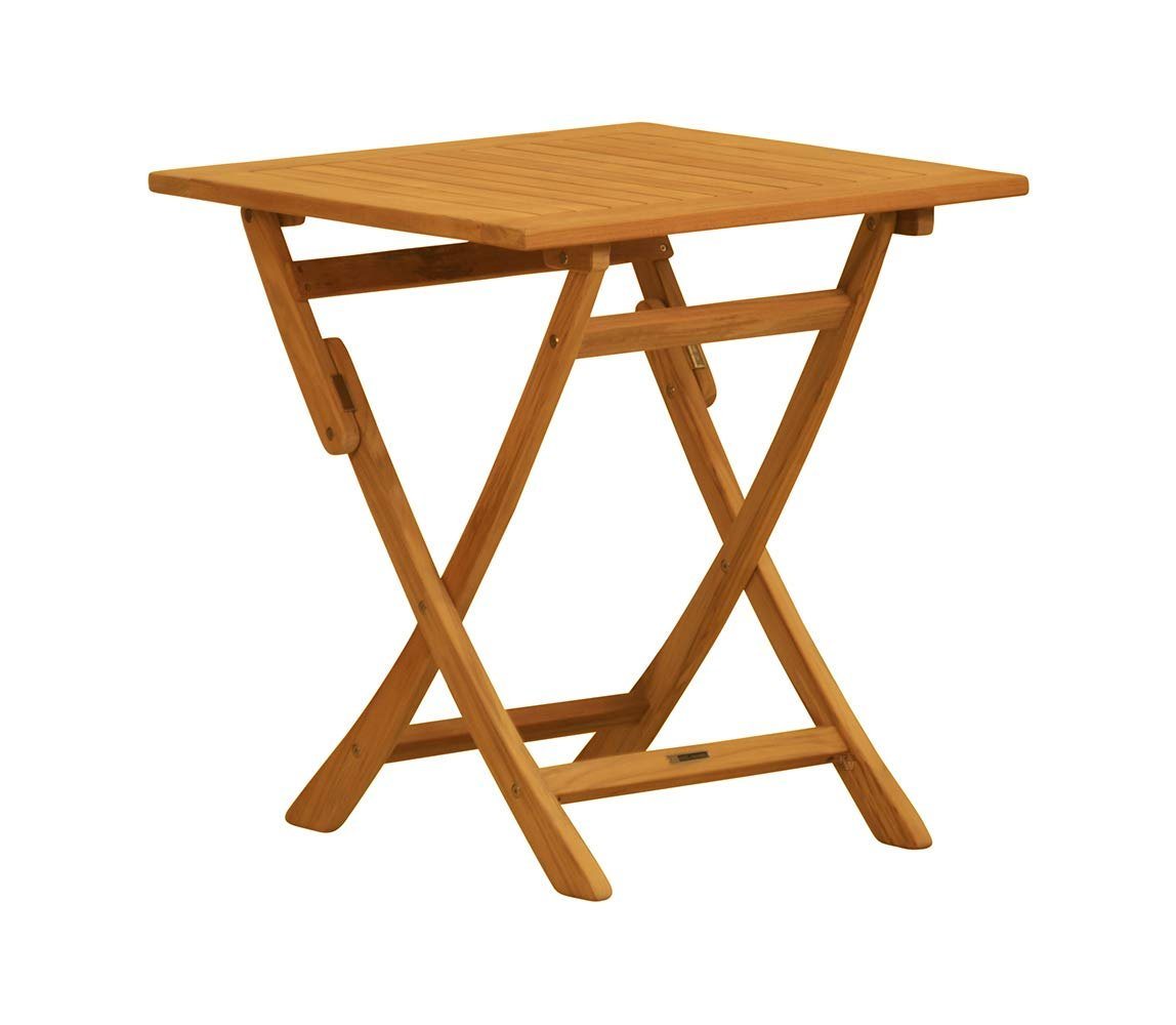 Kai Wiechmann Klapptisch Teak Falttisch 70 x 70 cm als wetterfester Gartentisch aus Teak, klappbarer und unbehandelter Teakholztisch von Kai Wiechmann