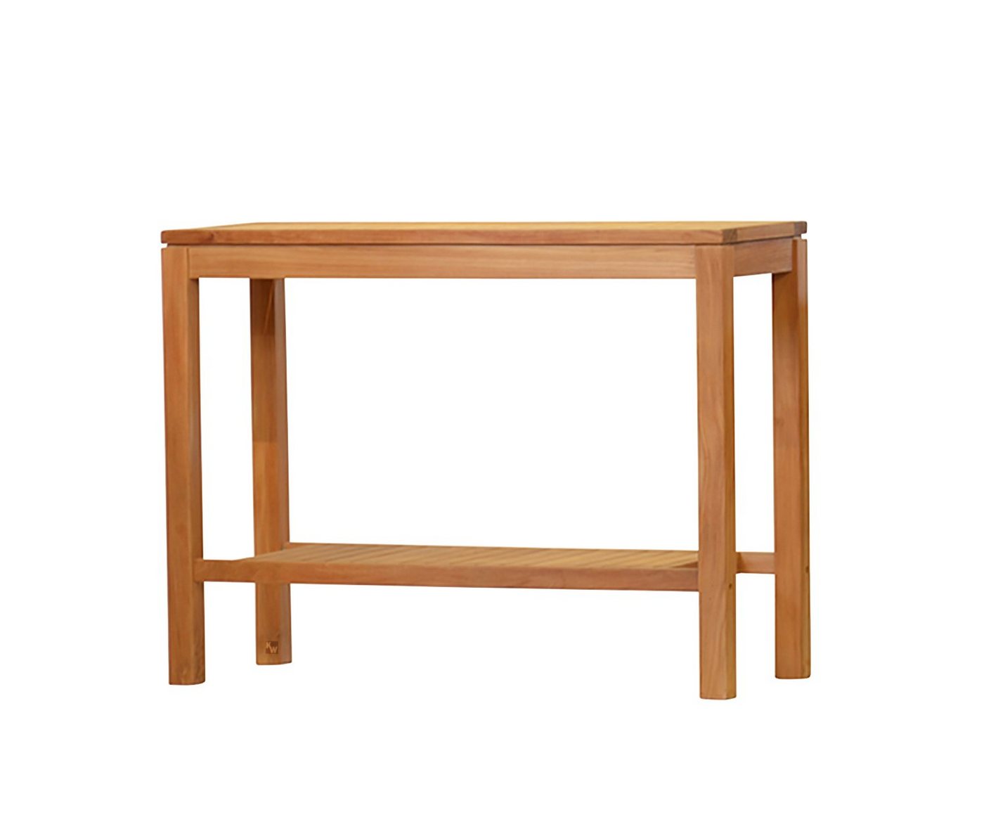 Kai Wiechmann Beistelltisch Edler Teak Konsolentisch 120 x 45 cm als wetterfeste Gartenanrichte, unbehandelte Teak Konsole mit zwei Ebenen von Kai Wiechmann