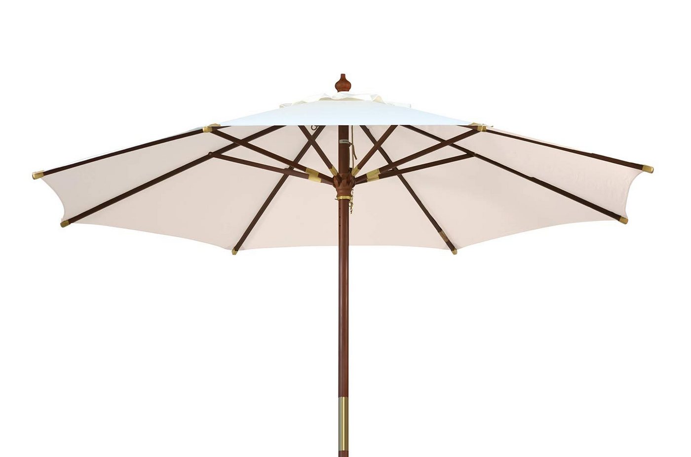 Kai Wiechmann Sonnenschirm Runder Balkonschirm 350 cm als hochwertiger Schattenspender, Gartenschirm aus Holz mit Windauslass & UPF 50+ von Kai Wiechmann