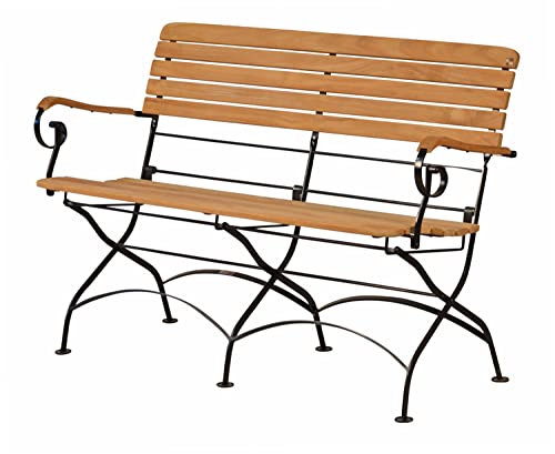 Kai Wiechmann Teak Gartenbank Stahl und Teakholz 2-Sitzer klappbar wetterfest Premium Kai Wiechmann Teak Gartenbank Stahl und Teakholz 2-Sitzer klappbar wetterfest Premium von Kai Wiechmann
