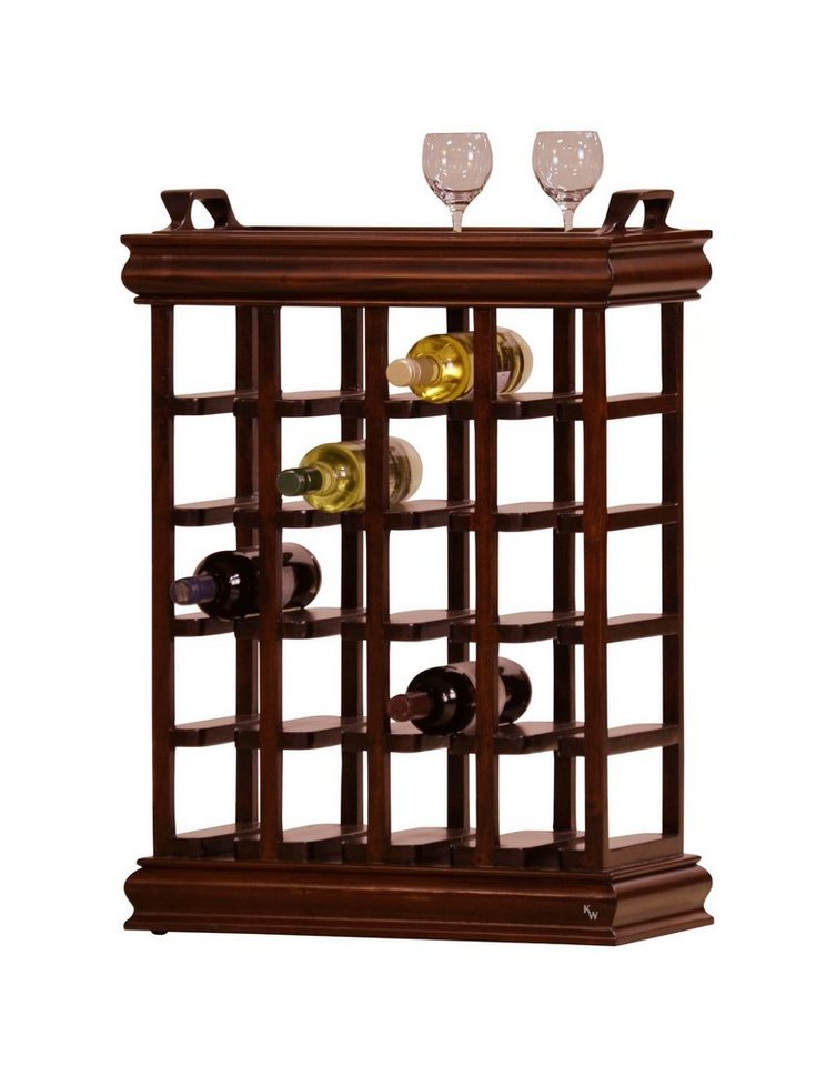 Kai Wiechmann Weinregal Mahagoni Weinregal Montalcino Weingestell Vinothek, mit abnehmbarem Tablett, für 20 Flaschen, edles Massivholz von Kai Wiechmann