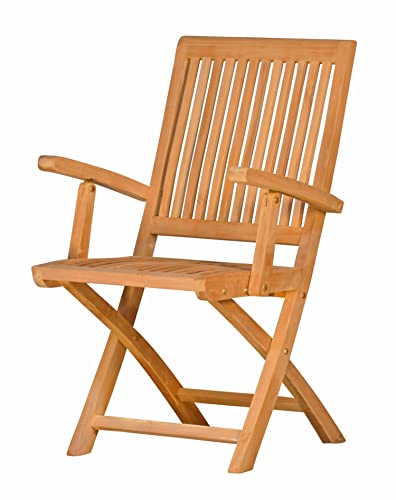 Kai Wiechmann Klappstuhl Holz Teak Balkonstuhl Teak Stuhl Gartenstuhl klappbar Balkon Terrasse Premium wetterfest von Kai Wiechmann