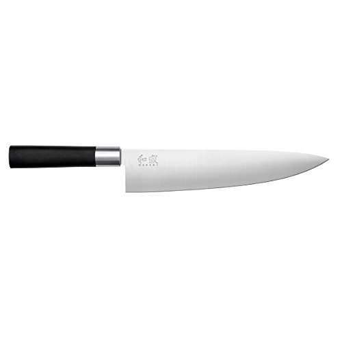 KAI Wasabi Black Kochmesser 23,0 cm Klingenlänge - rostfreier 6A/1K6 Edelstahl poliert 58 (±1) HRC - schwarzer Polyphropylen Griff - Chef Messer Küchenmesser - Made in Japan von KAI