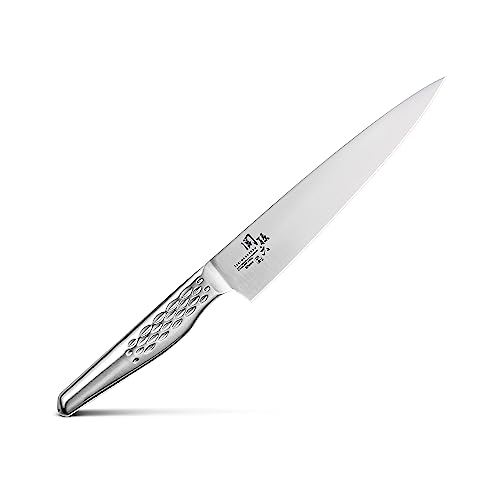 KAI Seki Magoroku Shoso Allzweckmesser 15,0 cm Klingenlänge - 5CR15MoV Edelstahl 56 (±1) HRC - konvexer Anschliff - 18-8 Edelstahl Griff mit Rautenmuster - Universalmesser - Made in Japan von Kai