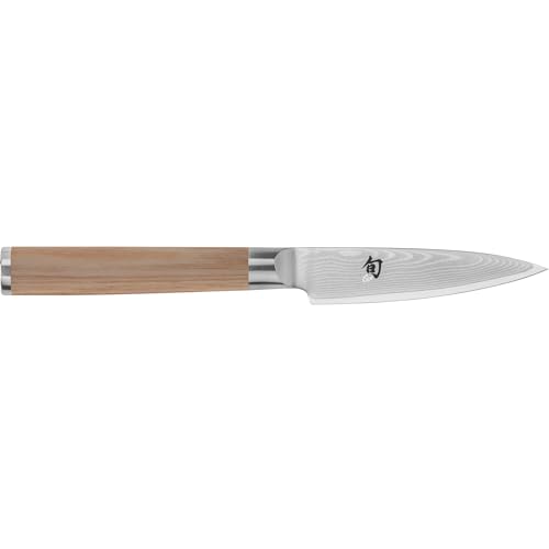 KAI Shun Classic White japanisches Officemesser 9 cm Klingenlänge - Damastmesser 32 Lagen VG MAX Kern - 61 (±1) HRC - Pakkaholzgriff - Made in Japan - Gemüsemesser Schälmesser Spickmesser geschmiedet von Shun