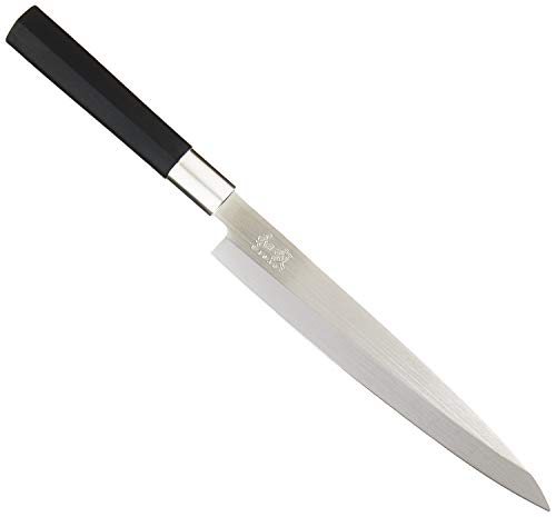 KAI Wasabi Black Yanagiba 21,0 cm Klingenlänge - rostfreier 6A/1K6 Edelstahl poliert 58 (±1) HRC - schwarzer Polypropylen Griff - Sushi Messer Sashimi Messer - Made in Japan von KAI