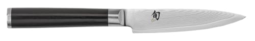 KAI Shun Classic japanisches Allzweckmesser 10 cm Klingenlänge - Damastmesser 32 Lagen VG MAX Kern - 61 (±1) HRC - Pakkaholzgriff - Made in Japan - Gemüsemesser Schälmesser Spickmesser geschmiedet von Shun