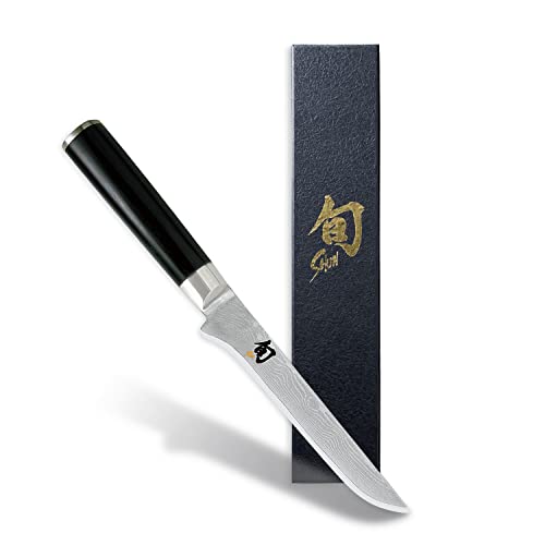 KAI Shun Classic japanisches Ausbeinmesser 15 cm Klingenlänge - Damastmesser 32 Lagen VG MAX Kern - 61 (±1) HRC - Pakkaholzgriff - Made in Japan - Fleischermesser geschmiedet von KAI