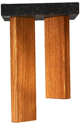 KAI magnetischer Messerblock klein Stoneheng aus Eiche mit Granitboden - Premium Holz - Platz für 4 Messer - Abmessung 18 x 10 x 28-30 cm von KAI