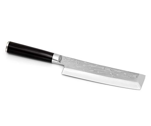 KAI Shun Pro Sho Usuba japanisches Gemüsemesser 16,5 cm Klingenlänge - A 10 Stahl 61 (±1) HRC - Pakkaholz schwarz - handgefertigt mit einseitigem Schliff - Made in Japan von KAI
