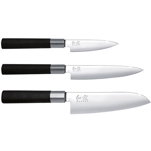 Kai 67-W13 Wasabi Set 3-teilig 6710P und 6715U Allzweckmesser, 6716S Santoku von KAI