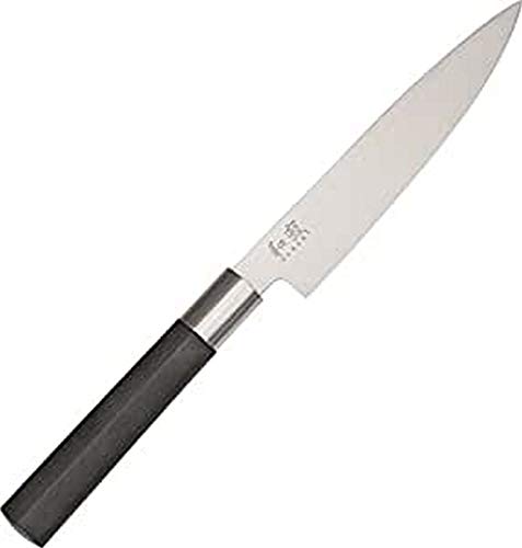 KAI Wasabi Black Allzweckmesser 15,0 cm Klingenlänge - rostfreier 6A/1K6 Edelstahl poliert 58 (±1) HRC - schwarzer Polyphropylen Griff - Universalmesser - Made in Japan von KAI