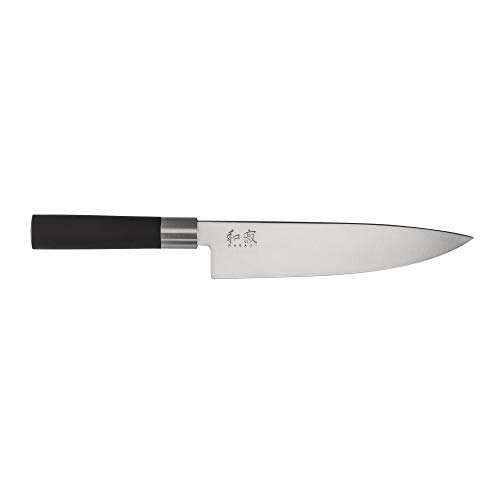 KAI Wasabi Black Kochmesser 20,0 cm Klingenlänge - rostfreier 6A/1K6 Edelstahl poliert 58 (±1) HRC - schwarzer Polyphropylen Griff - Chef Messer Küchenmesser - Made in Japan von KAI