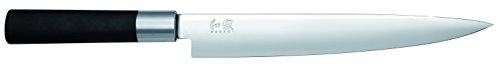 KAI Wasabi Black Schinkenmesser 23,0 cm Klingenlänge - rostfreier 6A/1K6 Edelstahl poliert 58 (±1) HRC - schwarzer Polyphropylen Griff - Fleischmesser - Made in Japan von KAI