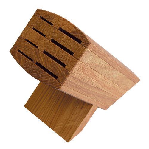 KAI Wasabi traditioneller Messerblock aus Holz - Premiumqualität Eiche - Platz für 8 Messer, zerlegbar zur Reinigung - Abmessung 31 x 18 x 34 cm, Braun von KAI
