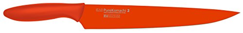 KAI Pure Komachi 2 Schinkenmesser 23 cm Klingenlänge - rostfreier Kohlenstoffstahl 53 HRC - Antihaftbeschichtung mit Polyprophylen Griff - Farbe Kürbis - japanisches Fleischmesser von KAI