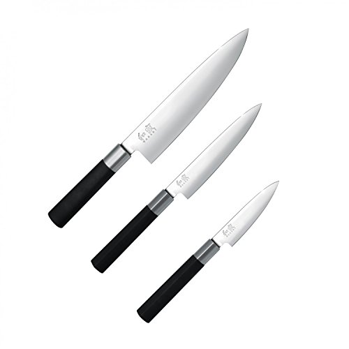 Kai Wasabi Black Messer-Set, 3-tlg., Allzweckmesser, Kochmesser, Messer, Edelstahl, 67S-300 von Kai