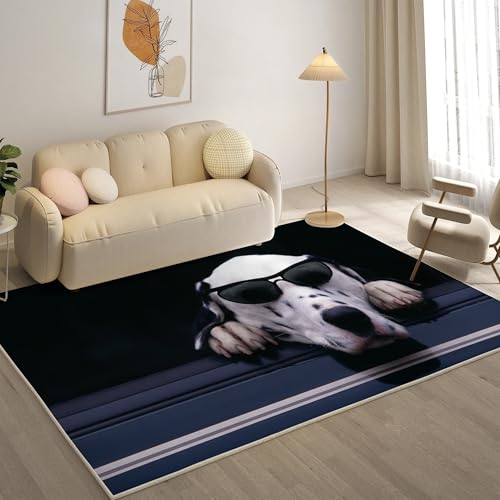 KaiHeBeding Teppich 200x300, Waschbar Anti-Rutsch Extra GroßE Teppiche, Dalmatiner Moderner Kurzflor Teppich Wohnzimmer Schlafzimmer mit, Cooler Hund von KaiHeBeding