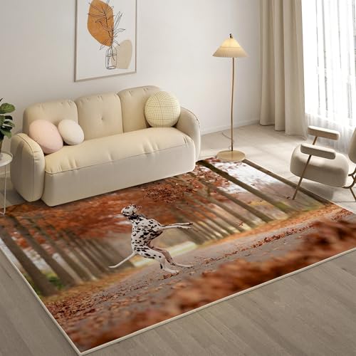 KaiHeBeding Teppich 200x300, Waschbar Anti-Rutsch Extra GroßE Teppiche, Dalmatiner Moderner Kurzflor Teppich Wohnzimmer Schlafzimmer mit, Tier von KaiHeBeding