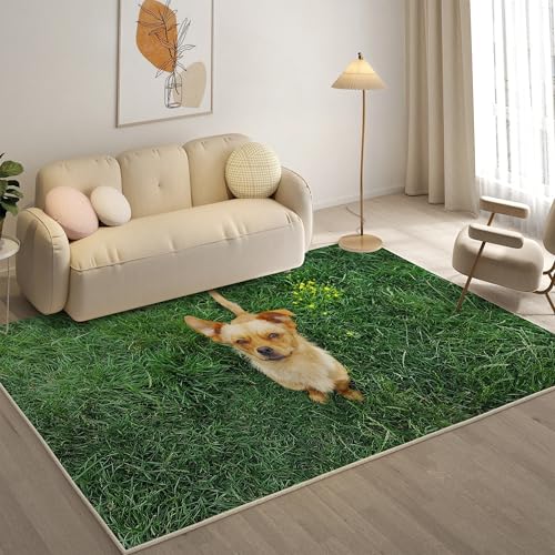 KaiHeBeding Teppich 200x300, Waschbar Anti-Rutsch Extra GroßE Teppiche, Gelber Hund Moderner Kurzflor Teppich Wohnzimmer Schlafzimmer mit, Haustiere von KaiHeBeding