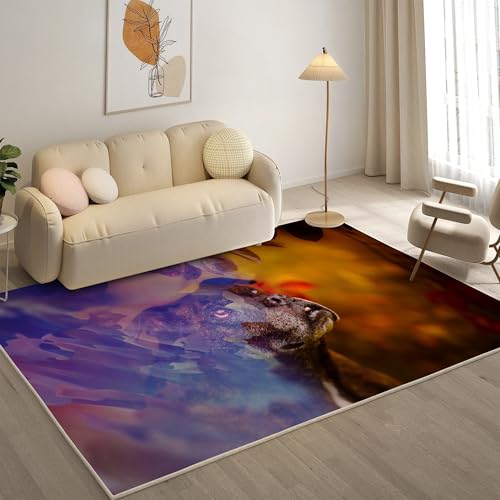 KaiHeBeding Teppich 200x300, Waschbar Anti-Rutsch Extra GroßE Teppiche, Schwarzer Terrier Moderner Kurzflor Teppich Wohnzimmer Schlafzimmer mit, Haustiere von KaiHeBeding