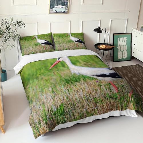 KaiHeBeding Wiese BettwäSche 135x200 Storch BettwäSche-Sets Weich BüGelfrei Bettbezug und Kissenbezug 80x80 BettwäSche Set mit ReißVerschluss füR Einzelbett KaiHeBeding Wiese BettwäSche 135x200 Storch BettwäSche-Sets Weich BüGelfrei Bettbezug und Kissenbezug 80x80 BettwäSche Set mit ReißVerschluss füR Einzelbett von KaiHeBeding