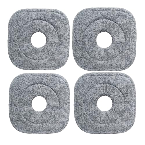 4 Stück Mikrofaser-Wischmoppkopf, kompatibel mit True & Tidy SPIN-800 TrueClean Mop M16 Spin Mopp, quadratische Mikrofaser-Wischmopp-Pads, passend für die meisten Square Spin M16 Mops von KaiSenWo