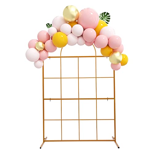 1.2 * 2m Goldener Metall Hochzeit Bogen Rahmen Garten Party Dekor Hintergrund Stand DIY Gebogene Bögen Ballon Rahmen Kit Rack Prop von Kaibrite