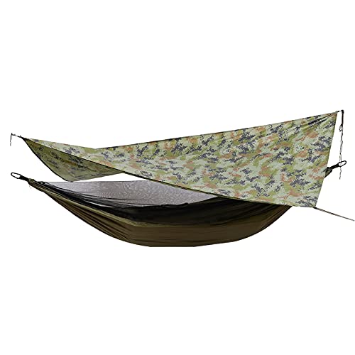 Doppeltes Camping Hängemattenzelt 2 Personen Hängematten Moskitonetz + wasserdichte Regenschutzhülle Tarp Shelter Hängematte Outdoor Hammock mit Netz, Zelt, Baumgurten von Kaibrite