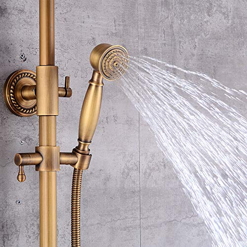 Retro Duschset Regendusche Duschsystem mit Handbrause Badewanne Auslauf Antik Messing Duschsystem für Badezimmer Retro Duschset Regendusche Duschsystem mit Handbrause Badewanne Auslauf Antik Messing Duschsystem für Badezimmer von Kaibrite